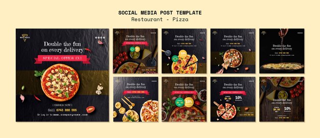 Szablon mediów społecznościowych dla pizzerii