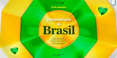 Bezpłatny plik PSD szablon mediów społecznościowych upamiętniający 7 września brazylia niezależność independencia do brasil