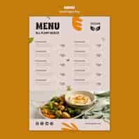 Bezpłatny plik PSD szablon menu na światowy dzień wegan