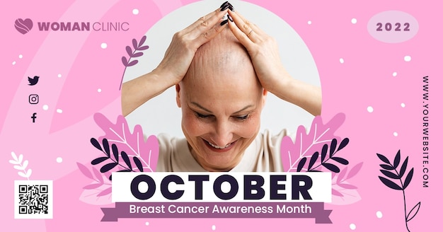 Bezpłatny plik PSD szablon na facebooku miesiąca świadomości raka piersi