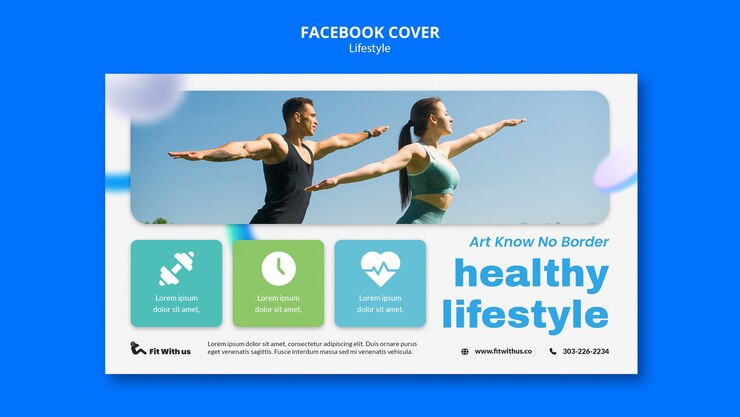 Bezpłatny plik PSD szablon okładki facebook koncepcja stylu życia