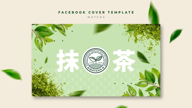 Szablon okładki Facebooka na herbatę Matcha.