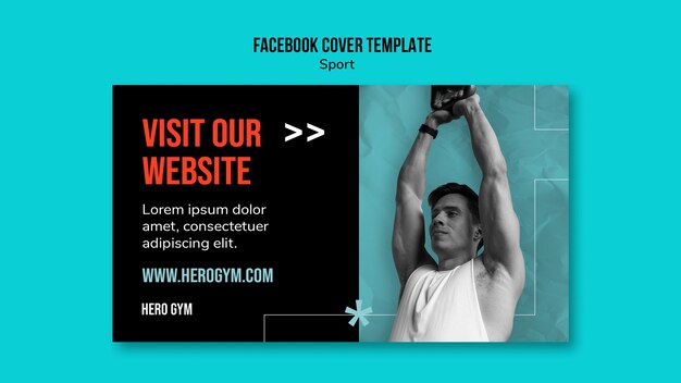 Szablon okładki koncepcji sportu na Facebooku
