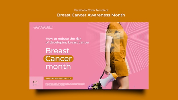 Bezpłatny plik PSD szablon okładki mediów społecznościowych miesiąca świadomości raka piersi