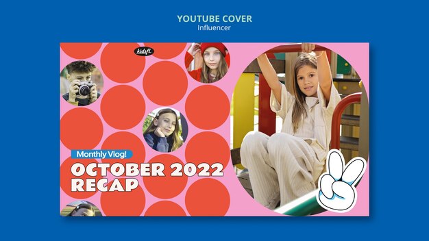 Szablon okładki pracy influencera na youtube