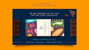 Bezpłatny plik PSD szablon okładki youtube na światowy dzień czekolady