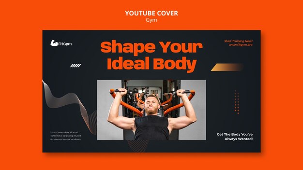 Szablon okładki youtube siłowni i fitness