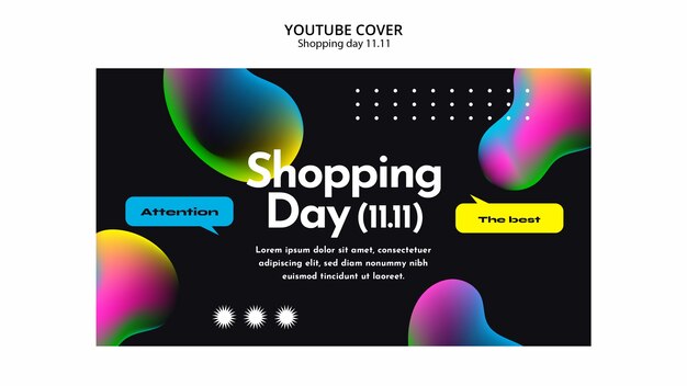 Szablon okładki youtube z okazji dnia zakupów