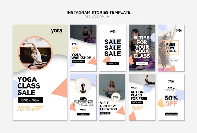 Bezpłatny plik PSD szablon opowiadań instagram jogi