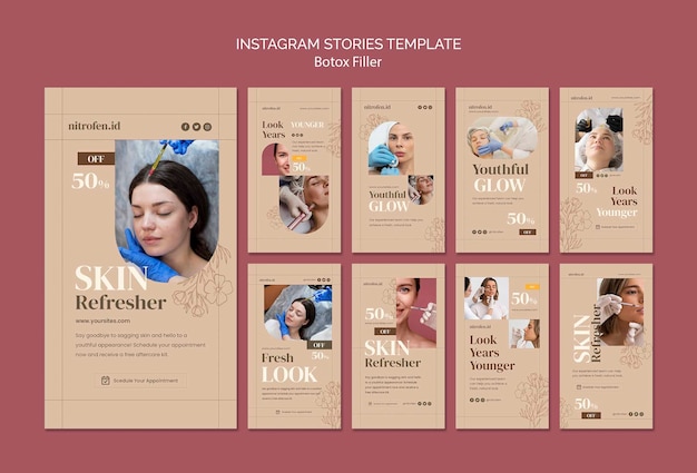 Szablon Opowiadań Na Instagramie Wypełniacza Botoksu