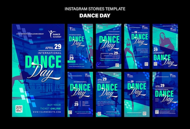 Szablon Opowiadań Na Instagramie Z Okazji Dnia Tańca Premium Psd