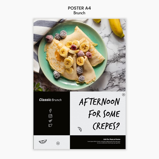 Szablon plakat koncepcja brunch