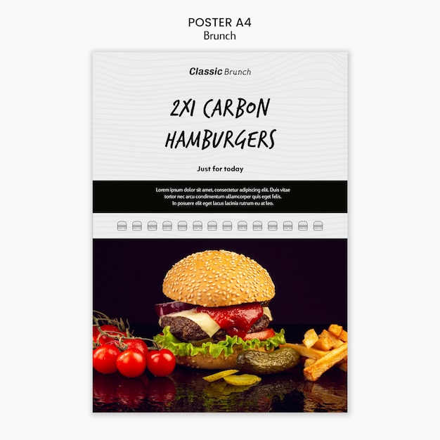 Szablon plakat koncepcja brunch