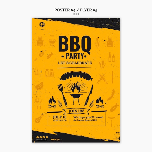 Szablon plakat party grill