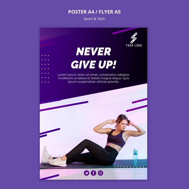 Szablon plakat sportu i technologii