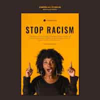 Bezpłatny plik PSD szablon plakat stop rasizmu