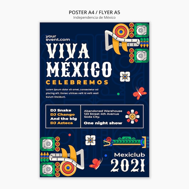 Szablon Plakatów Independencia De México