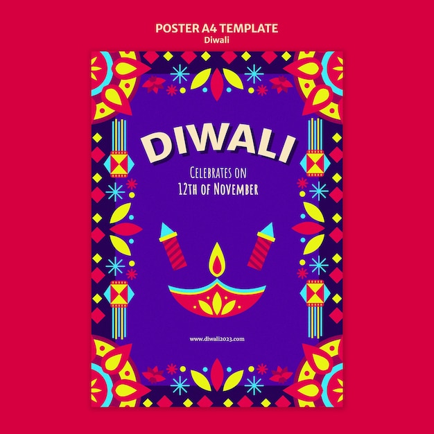 Szablon Plakatów Na święto Diwali