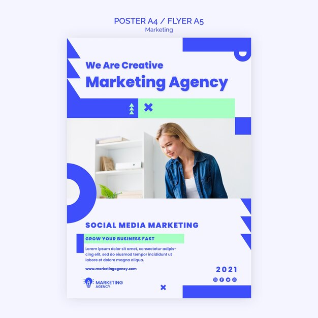 Szablon plakatu agencji marketingowej