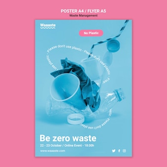 Szablon plakatu bez odpadów z tworzyw sztucznych