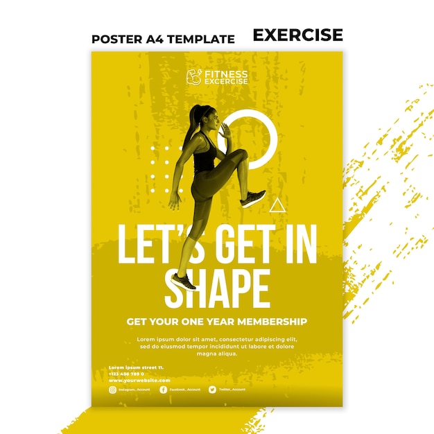 Szablon Plakatu ćwiczeń Fitness