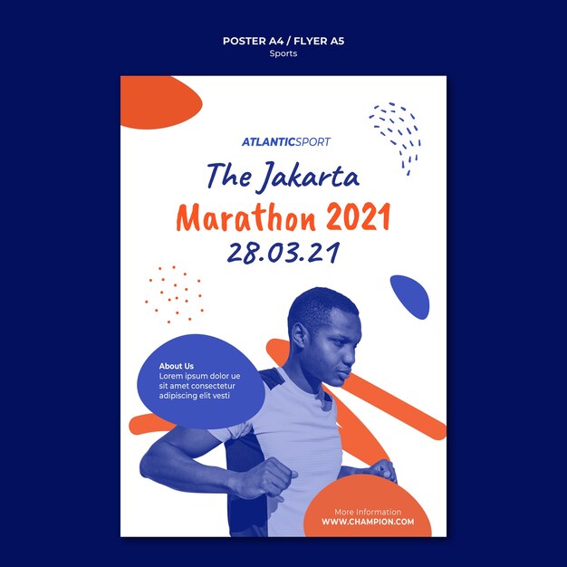Szablon plakatu dla sportu z człowiekiem