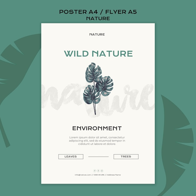 Bezpłatny plik PSD szablon plakatu dzikiej przyrody