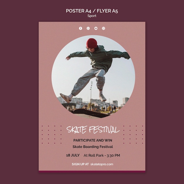 Szablon Plakatu Festiwalu Skate