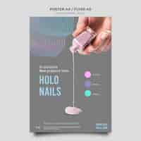 Bezpłatny plik PSD szablon plakatu holograficzne paznokcie