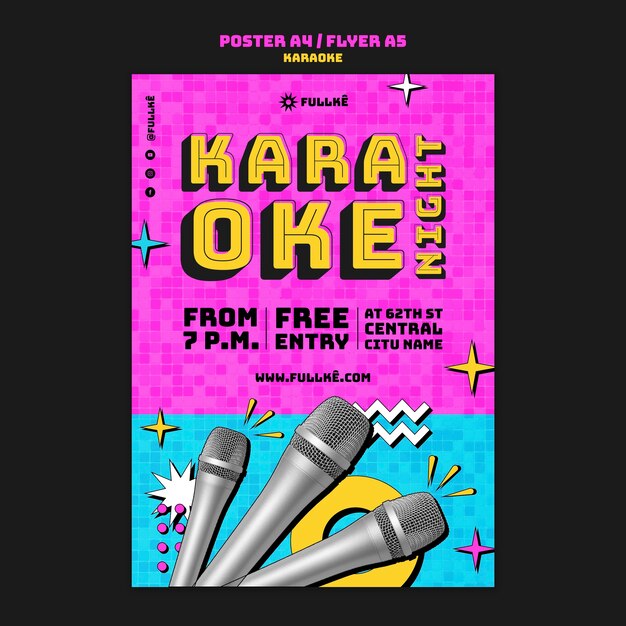 Szablon plakatu imprezy karaoke