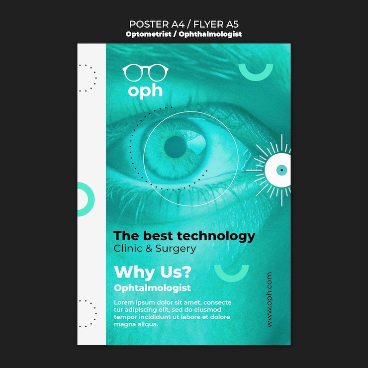 Bezpłatny plik PSD szablon plakatu kariery optometrysty