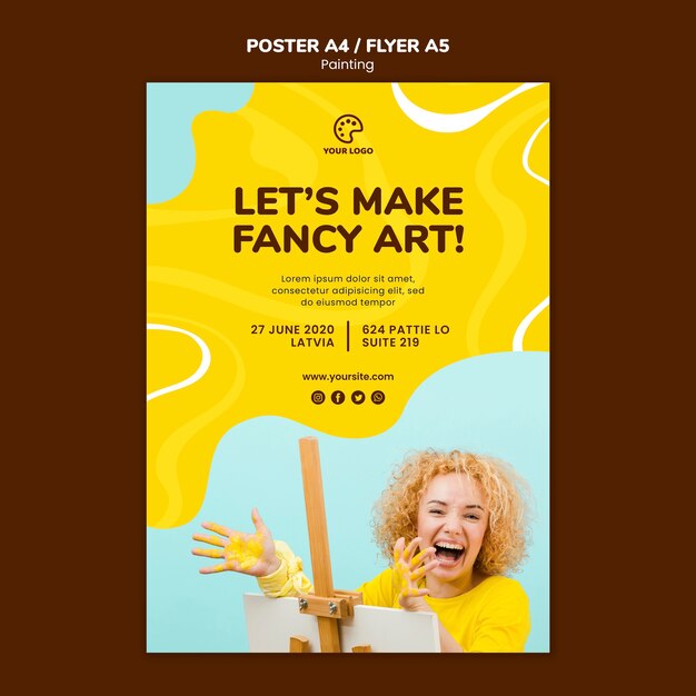 Szablon plakatu klasy malarstwa