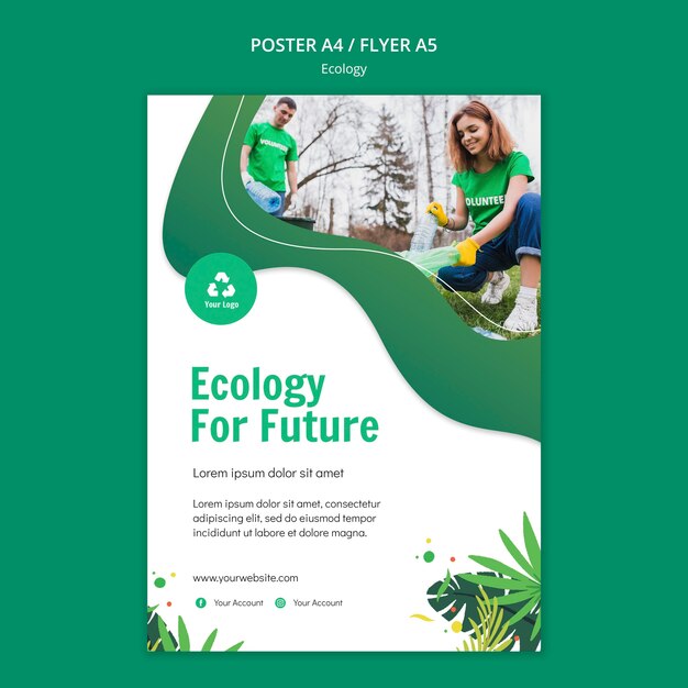 Szablon plakatu koncepcja ekologii
