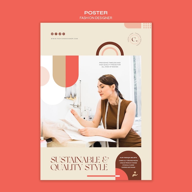Bezpłatny plik PSD szablon plakatu koncepcja projektanta mody