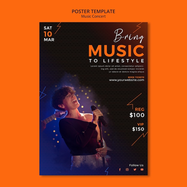 Bezpłatny plik PSD szablon plakatu koncertu muzycznego