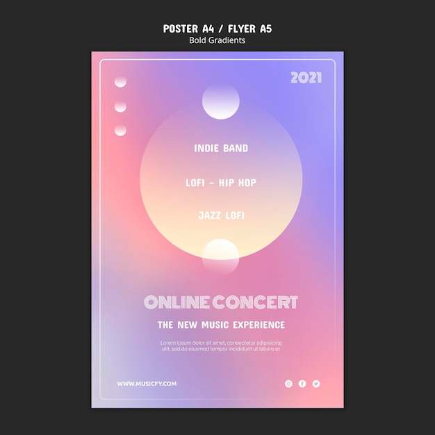 Bezpłatny plik PSD szablon plakatu koncertu online