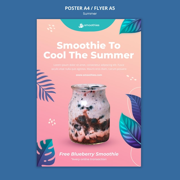 Szablon Plakatu Letniego Smoothie