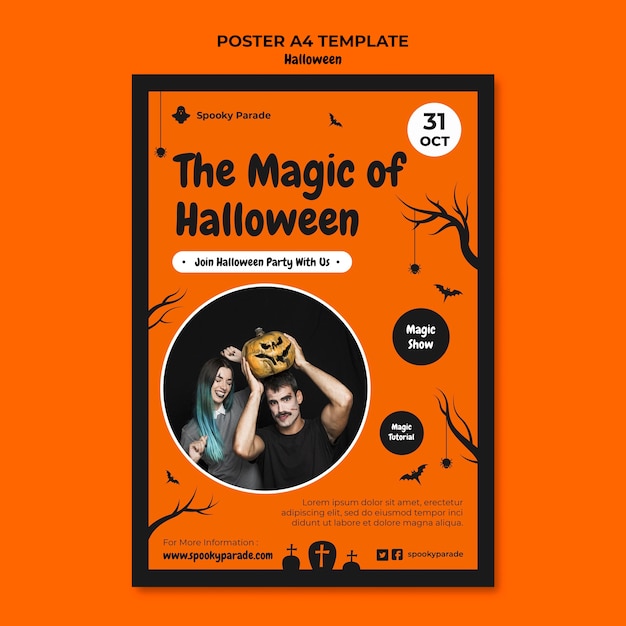 Szablon Plakatu Magii Halloween