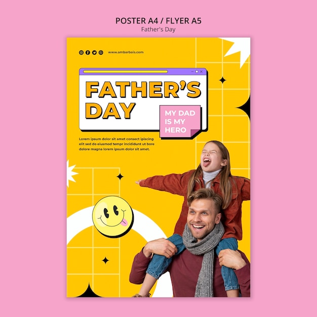 Bezpłatny plik PSD szablon plakatu obchodów dnia ojca