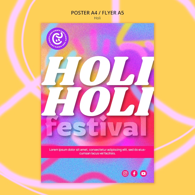 Szablon Plakatu Obchodów Festiwalu Holi