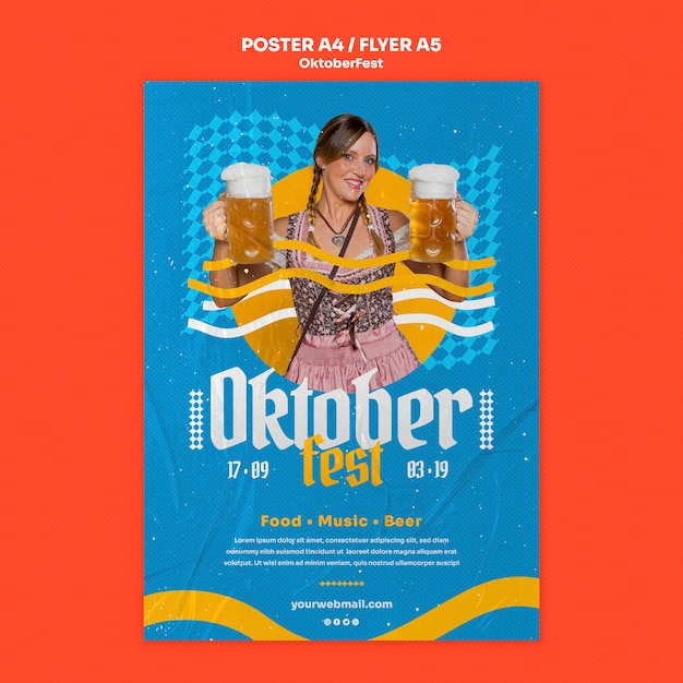 Bezpłatny plik PSD szablon plakatu obchodów oktoberfest