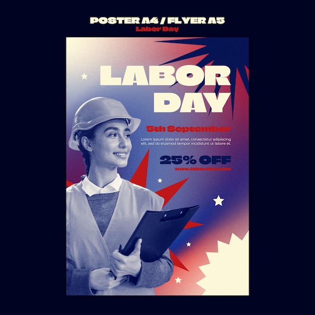 Bezpłatny plik PSD szablon plakatu obchodów święta pracy