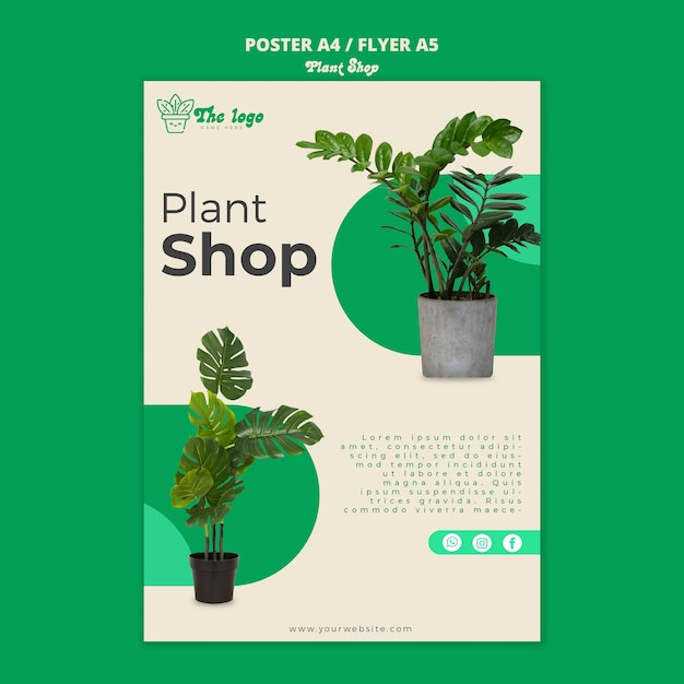 Bezpłatny plik PSD szablon plakatu pielęgnacji roślin