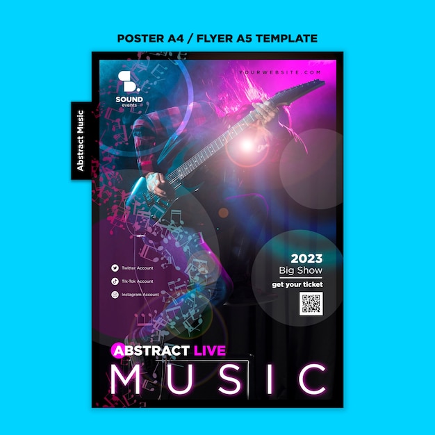 Bezpłatny plik PSD szablon plakatu programu muzycznego