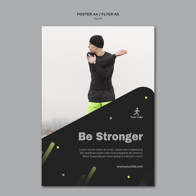 Bezpłatny plik PSD szablon plakatu reklamy treningu fitness