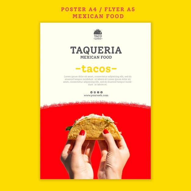 Bezpłatny plik PSD szablon plakatu restauracji meksykańskiej