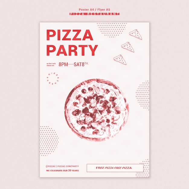 Bezpłatny plik PSD szablon plakatu restauracji pizzy