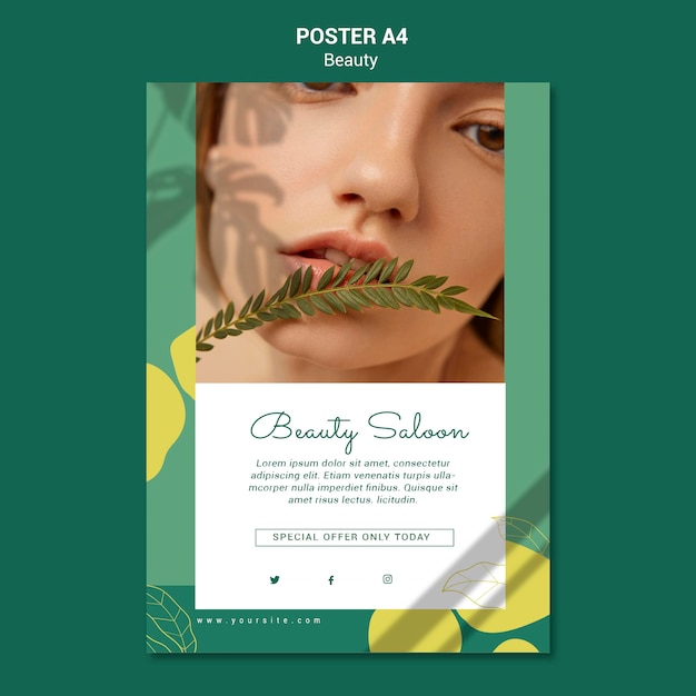 Bezpłatny plik PSD szablon plakatu salonu piękności