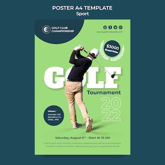 Szablon plakatu sportowego klubu golfowego