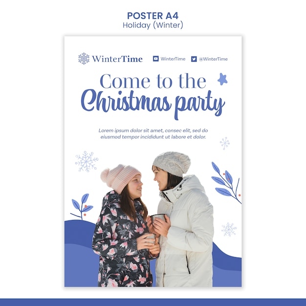 Bezpłatny plik PSD szablon plakatu świątecznego